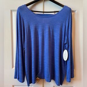 BLUE LONG SLEEVE TOP SIZE 2X by BOUTIQUE PLUS
